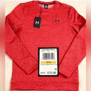 NEW..MEN SMALL UNDER ARMOUR GOLF STORM SWEATERFLEECE CREW (STADIUM RED)